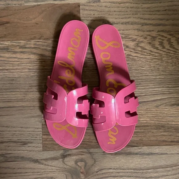 Sam Edelman Fuchsia Slide Sandals - Picture 2 of 4